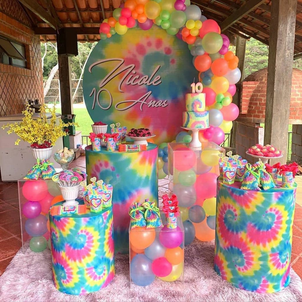 Festa infantil tie dye candy colors