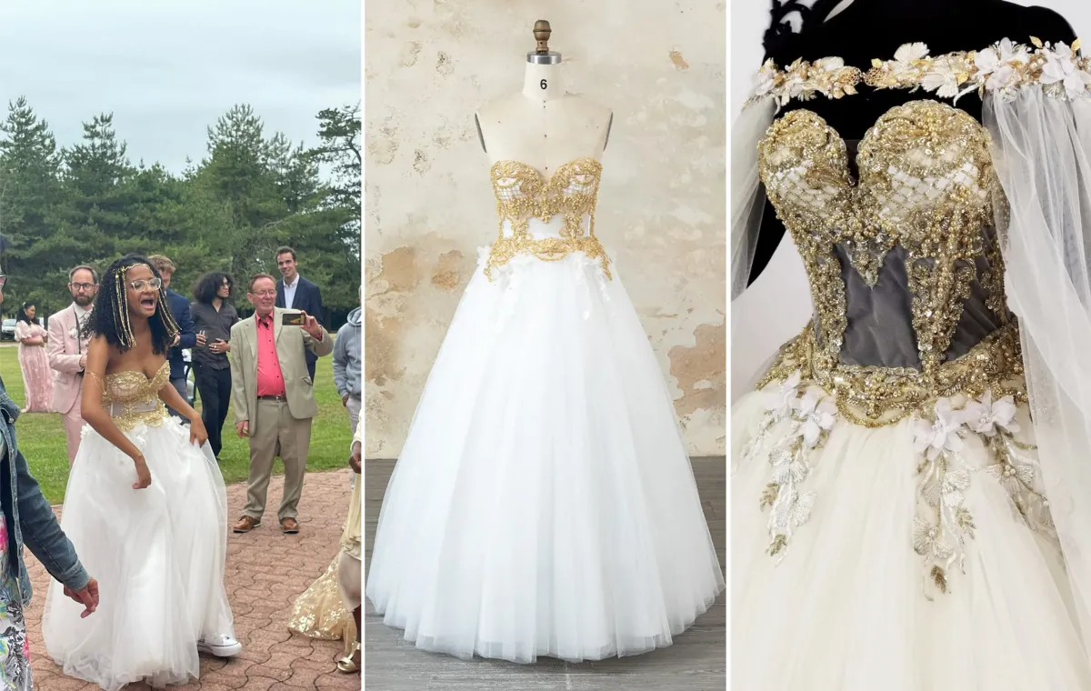 vestido de noiva dourado versus champanhe