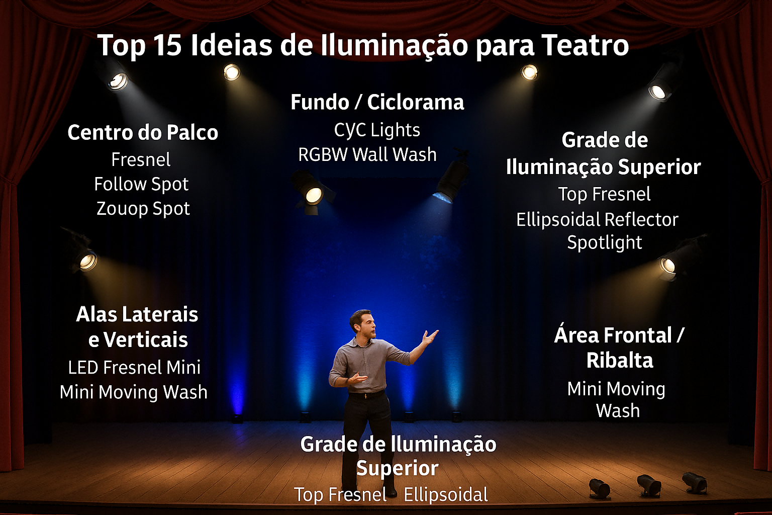 como usar gobos na iluminação cênica