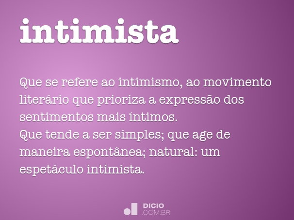 o que significa intimista