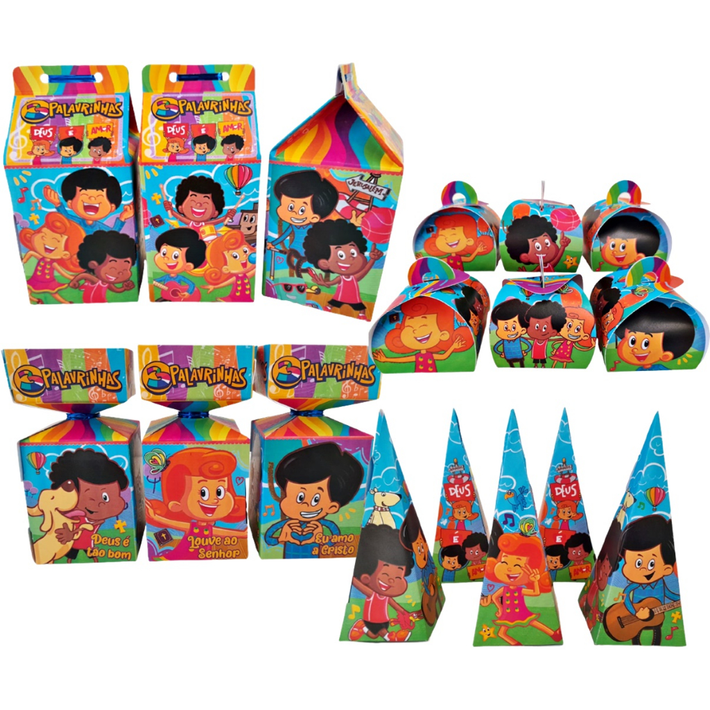 Kit de Lembrancinhas 3 Palavrinhas com apliques 3D