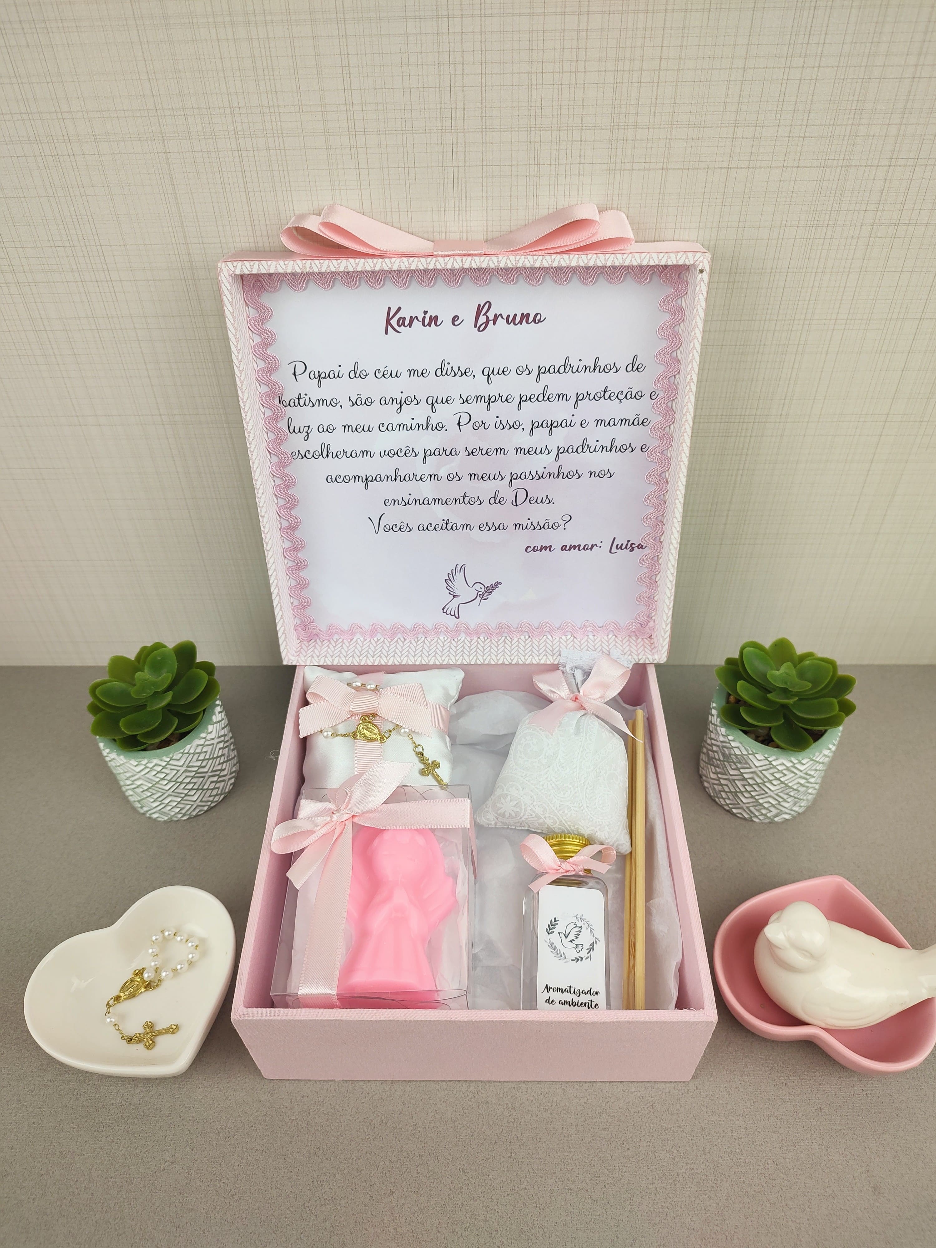 caixinha lembrancinha batizado personalizada