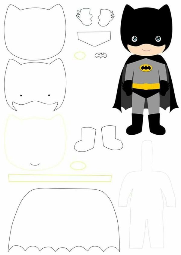 Moldes Gratuitos de Lembrancinhas do Batman em EVA para Imprimir