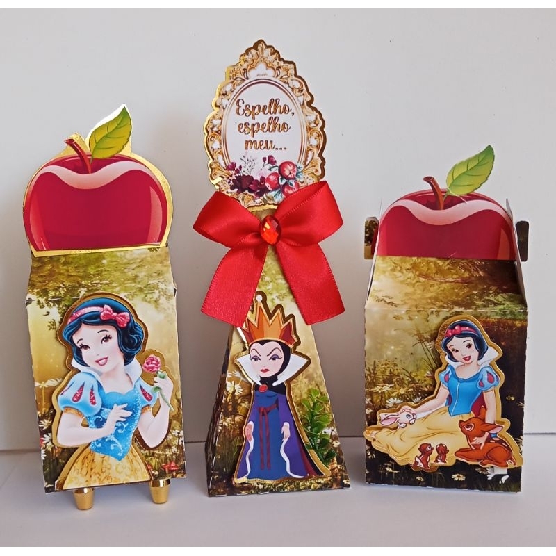 lembrancinha branca de neve luxo com pedrarias