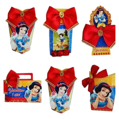 lembrancinha branca de neve luxo com biscuit