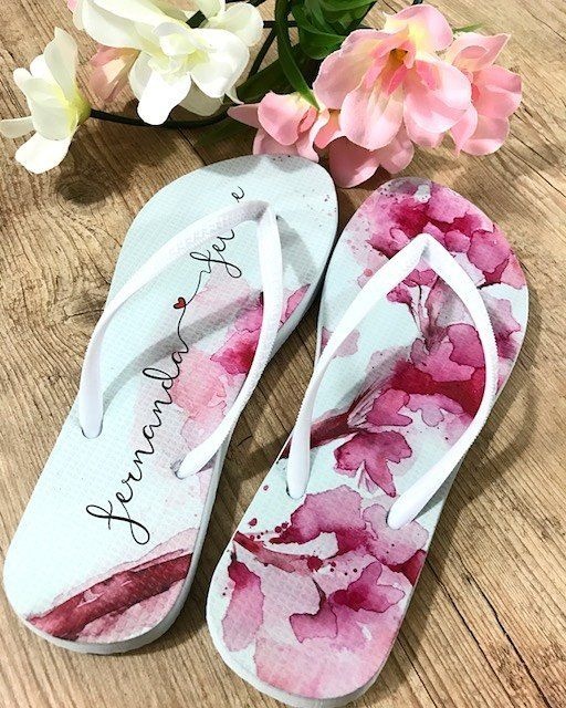 ideias de estampas chinelos personalizados casamento