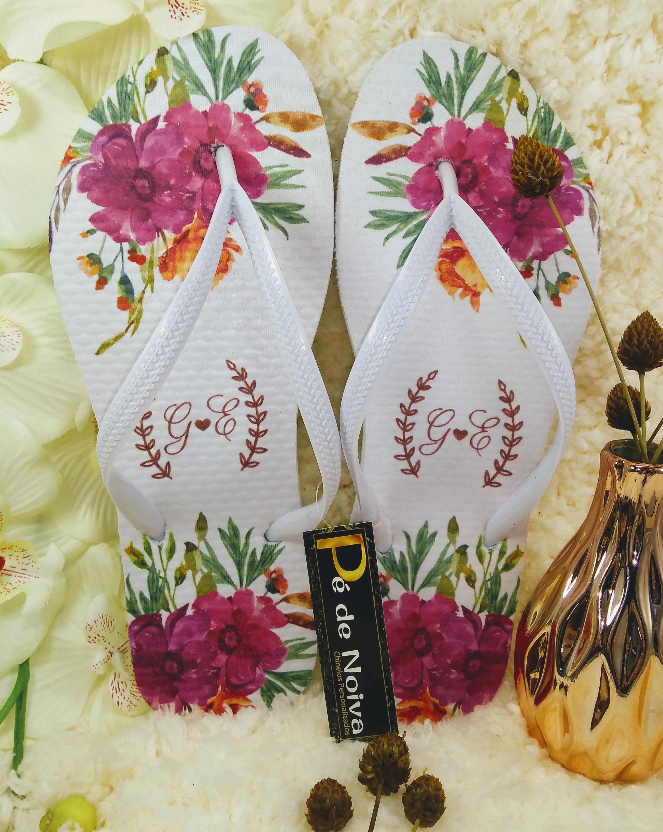ideias de estampas chinelos personalizados casamento