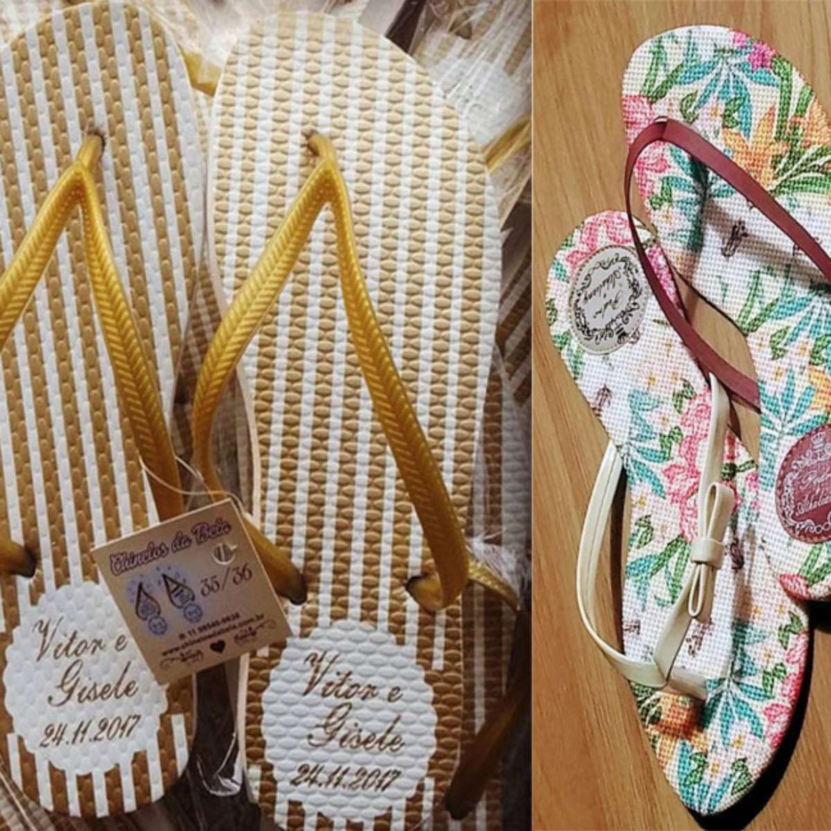 chinelos personalizados casamento vs sandálias