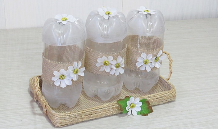 lembrancinha com garrafa pet para casamento