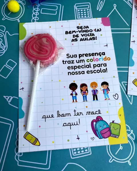 lembrancinha volta às aulas com mensagem motivacional