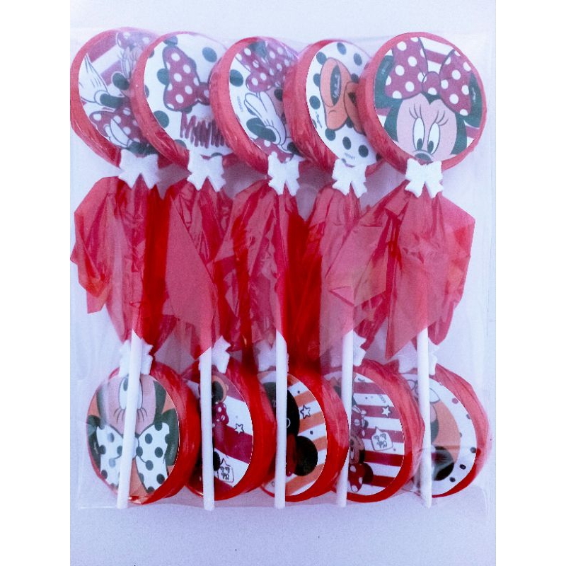 lembrancinha minnie vermelha pirulito artesanal