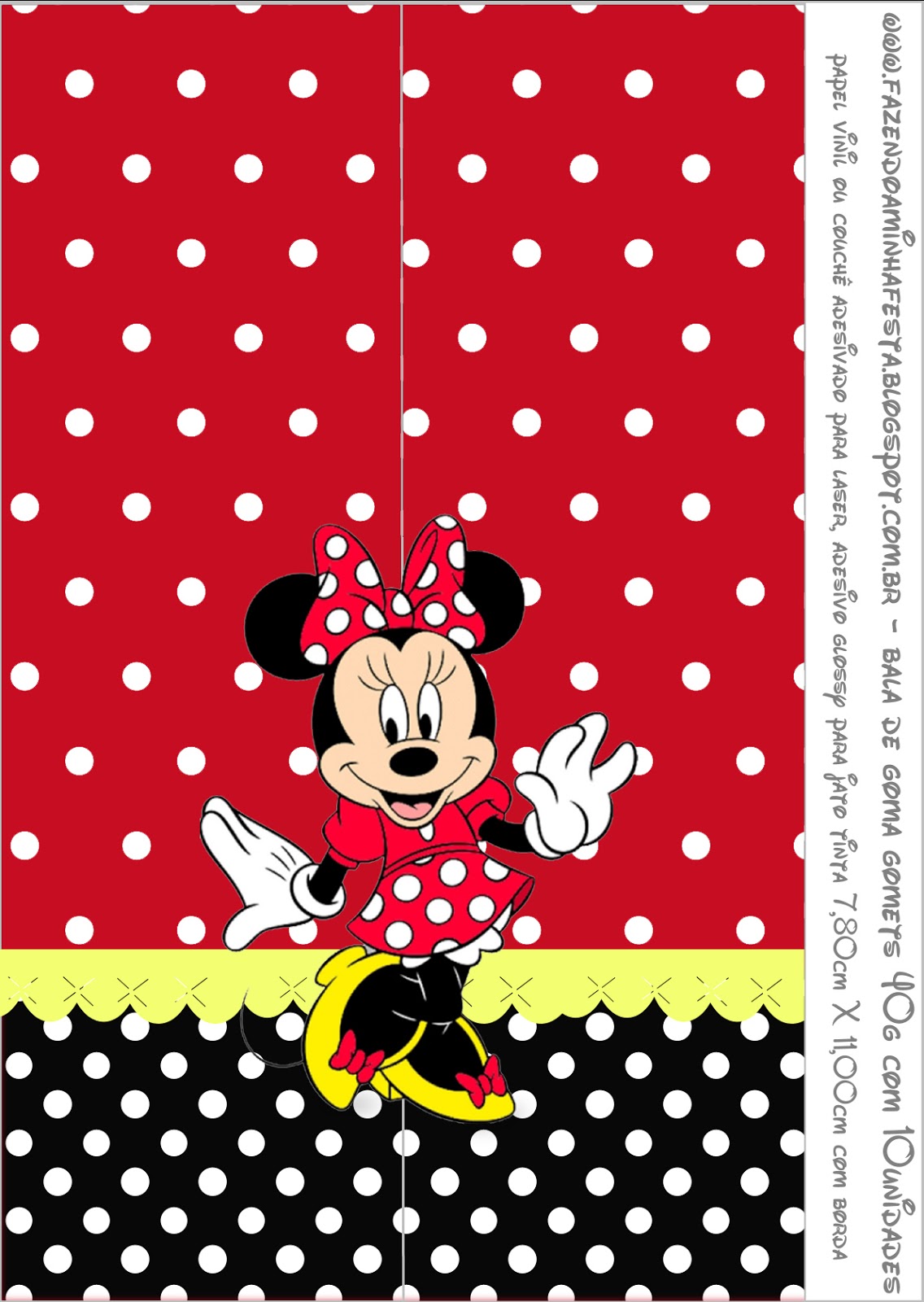 pirulito minnie vermelha personalizado
