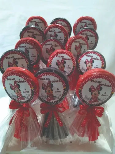 frases para tag pirulito minnie vermelha