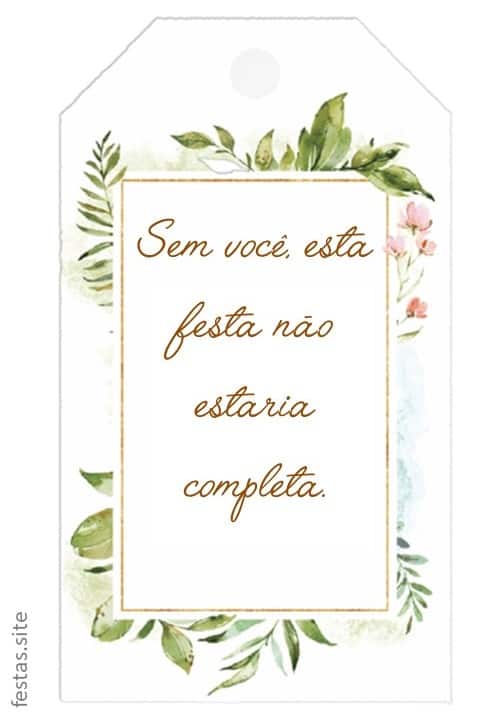 lembrancinha de agradecimento pela presença para imprimir