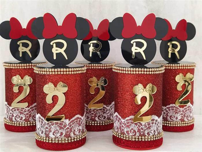 lembrancinha de aniversario da minnie vermelha em eva
