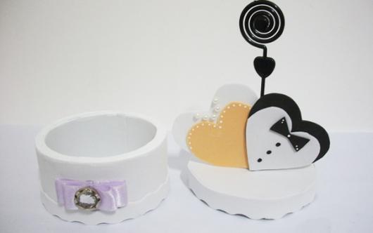 lembrancinha casamento com fita de cetim eva