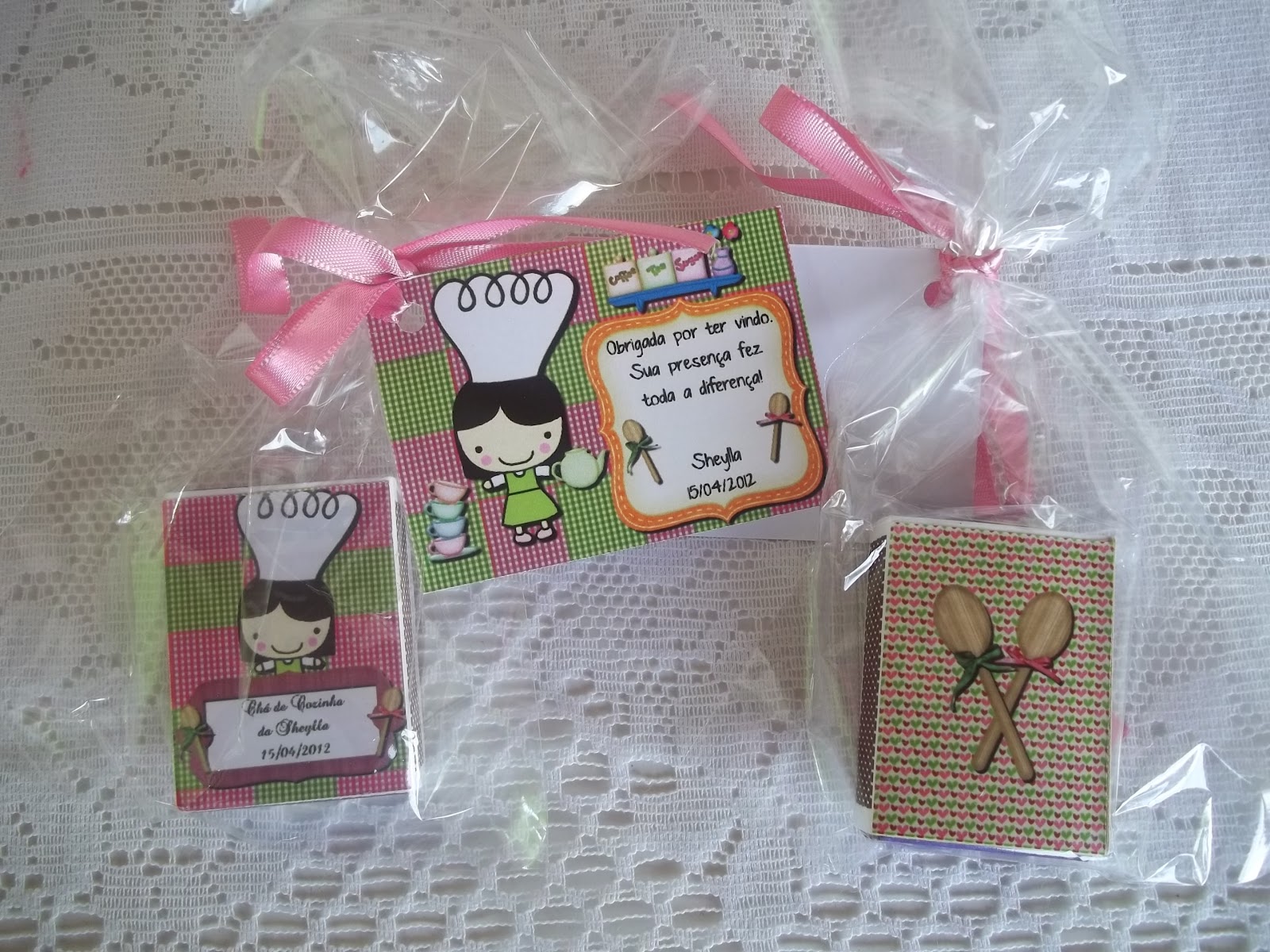 lembrancinha de cha de panela com caixa de fosforo