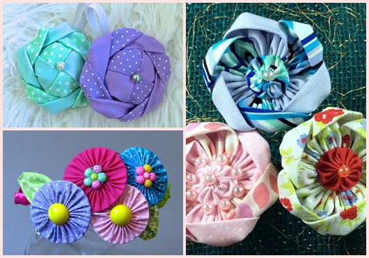 Aplicações de fuxico em peças de vestuário