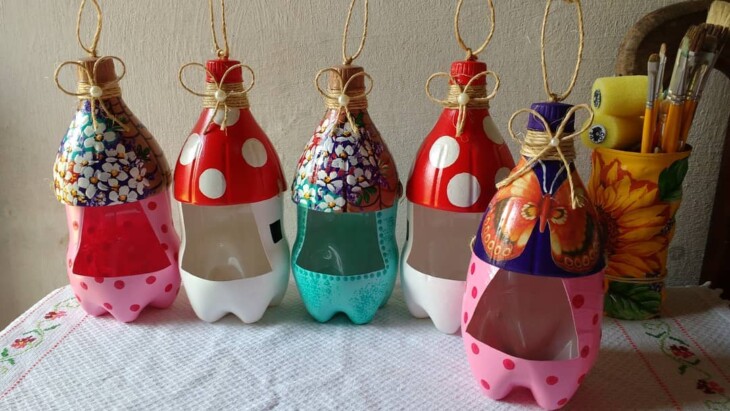 lembrancinha de garrafa pet e eva