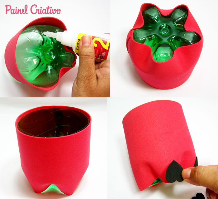 ideias de lembrancinhas de garrafa pet e eva para festa infantil