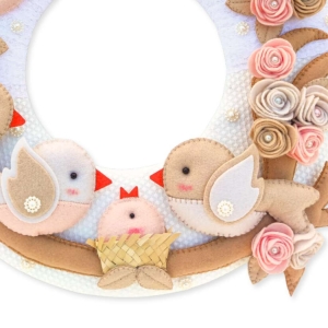 lembrancinha maternidade passarinho feltro com flores