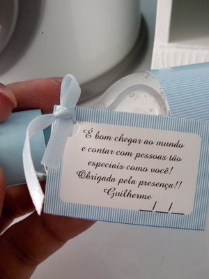 lembrancinha de nascimento DIY com mensagem