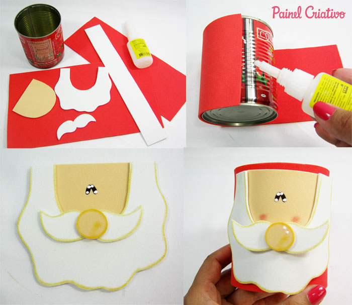 Transforme Latas de Leite em Organizadores Natalinos Incríveis