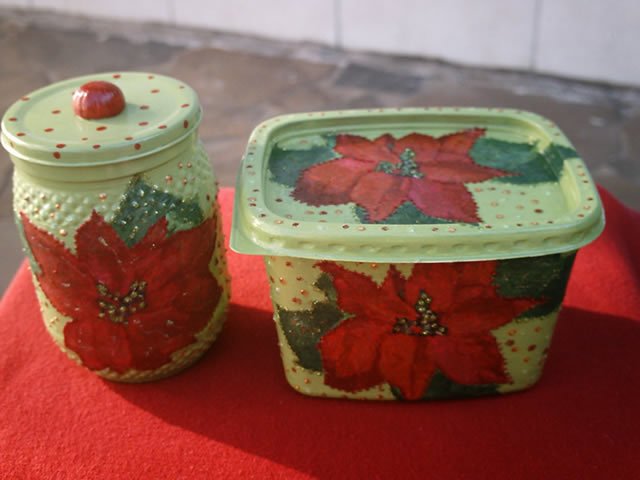 porta doces natal pote reciclado