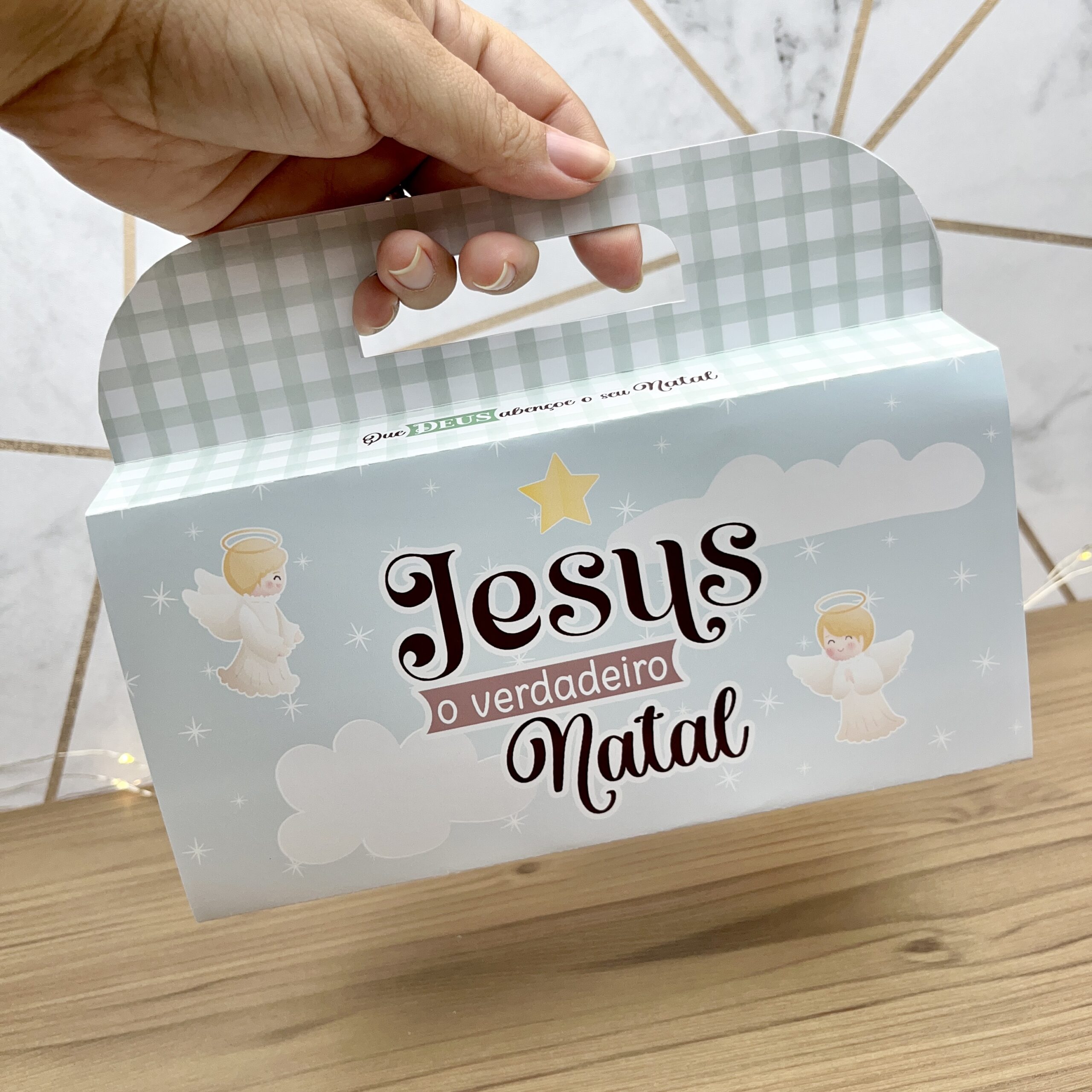 lembrancinha de natal com tema do nascimento de Jesus