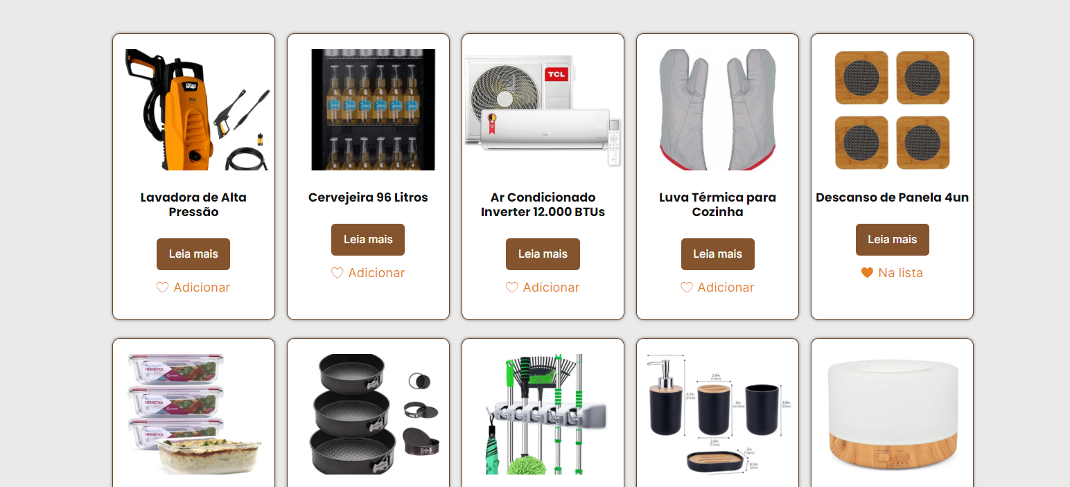 lista de presentes cha de casa nova