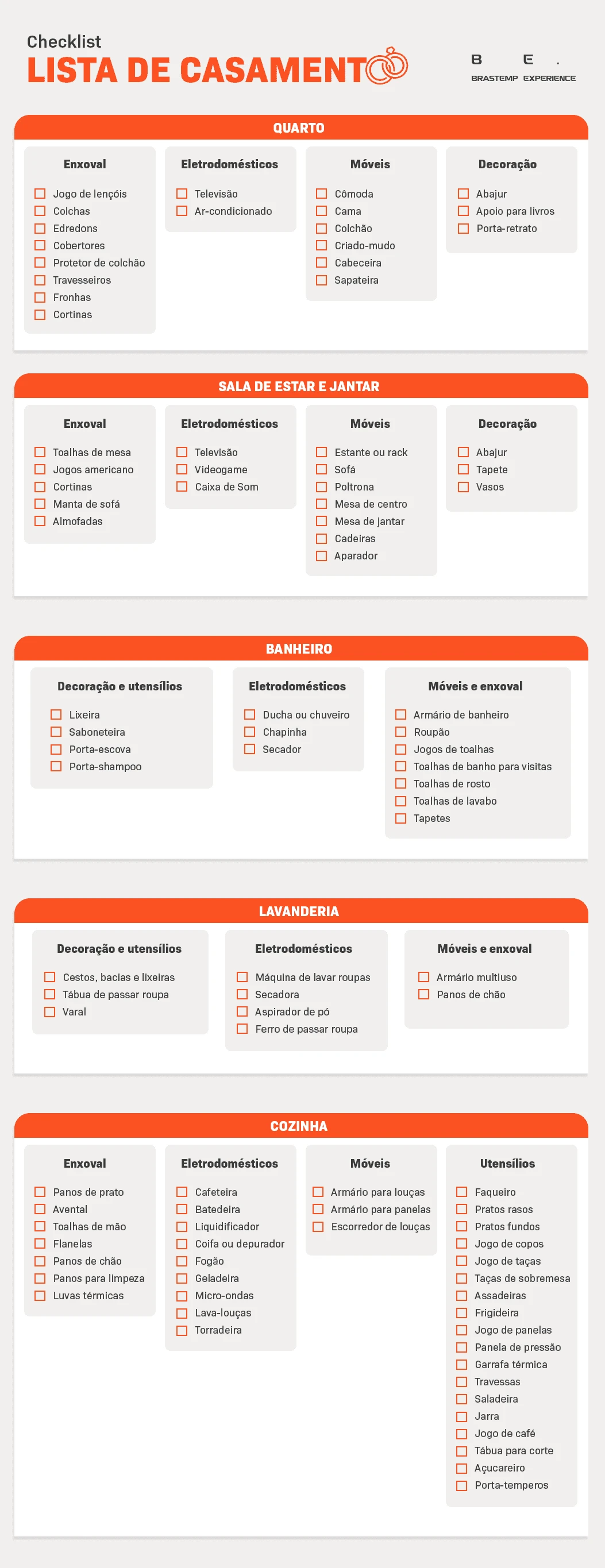 ideias criativas lista de presentes casamento