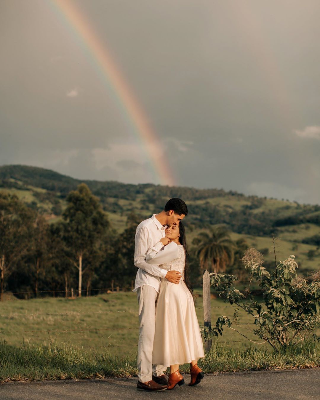 look pré-wedding campo