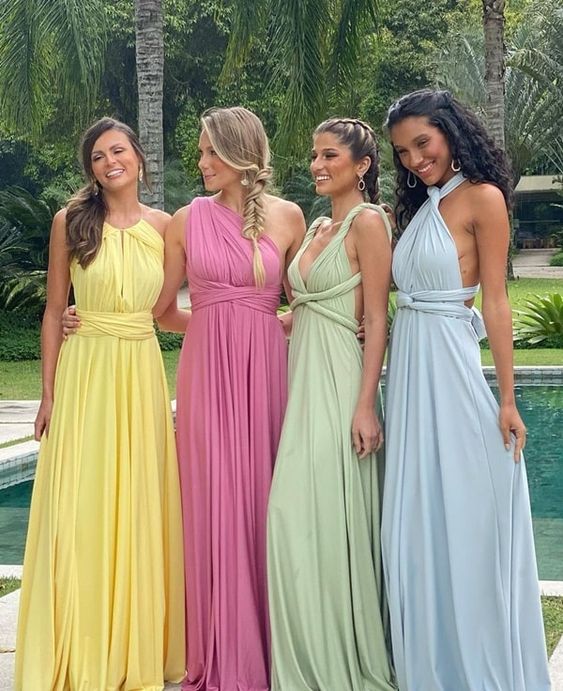 inspiração vestidos de madrinha candy colors para casamento