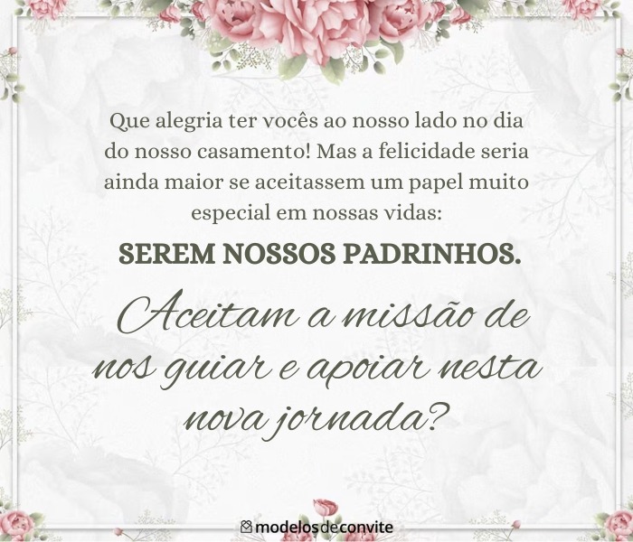 mensagem para padrinhos de casamento religiosa