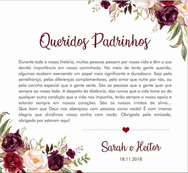 mensagem para padrinhos de casamento no site