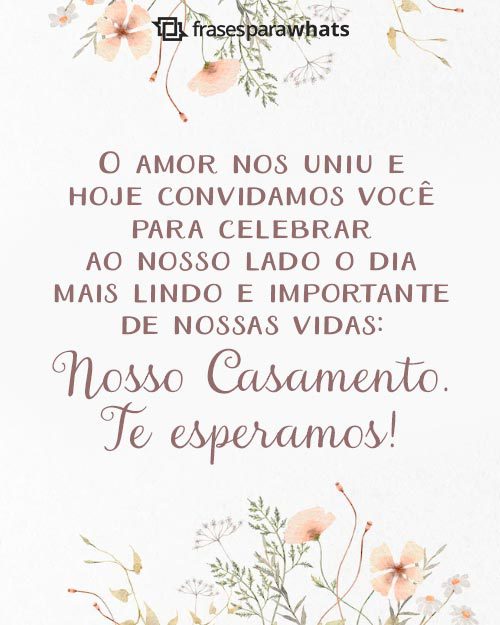 mensagem para convite de casamento