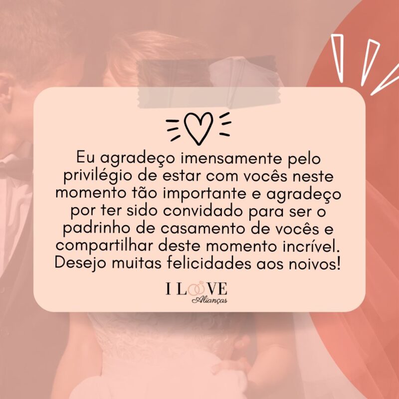mensagens para padrinhos de casamento