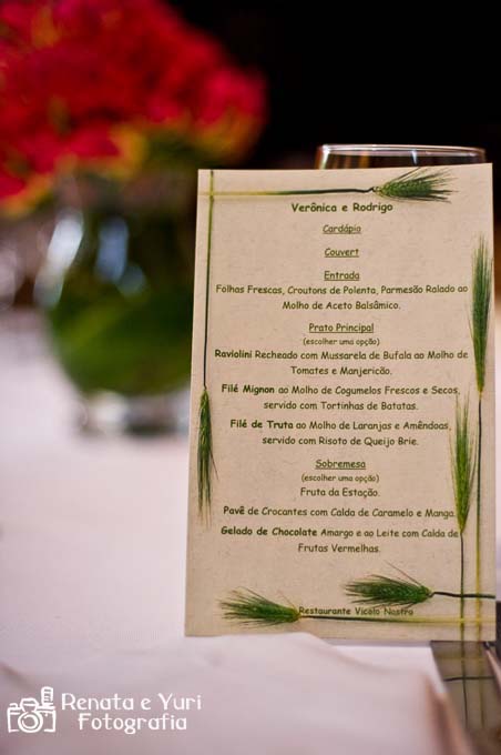 menu para mini wedding