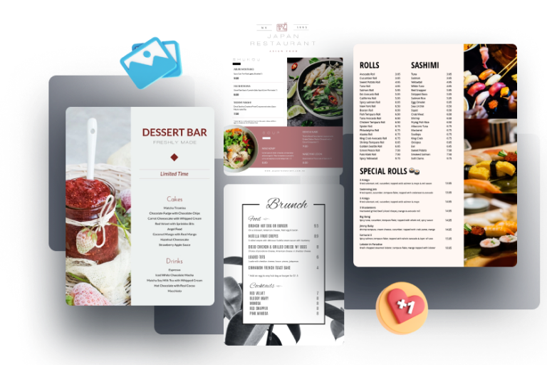 menus ou cardapios impressos