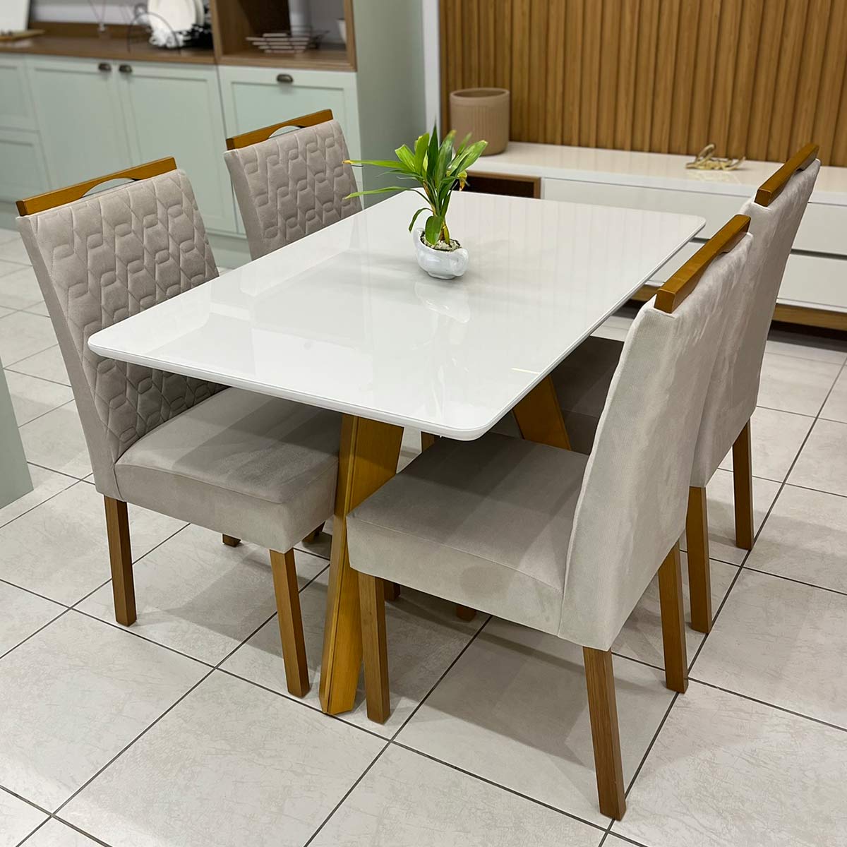 Mesa de jantar de vidro