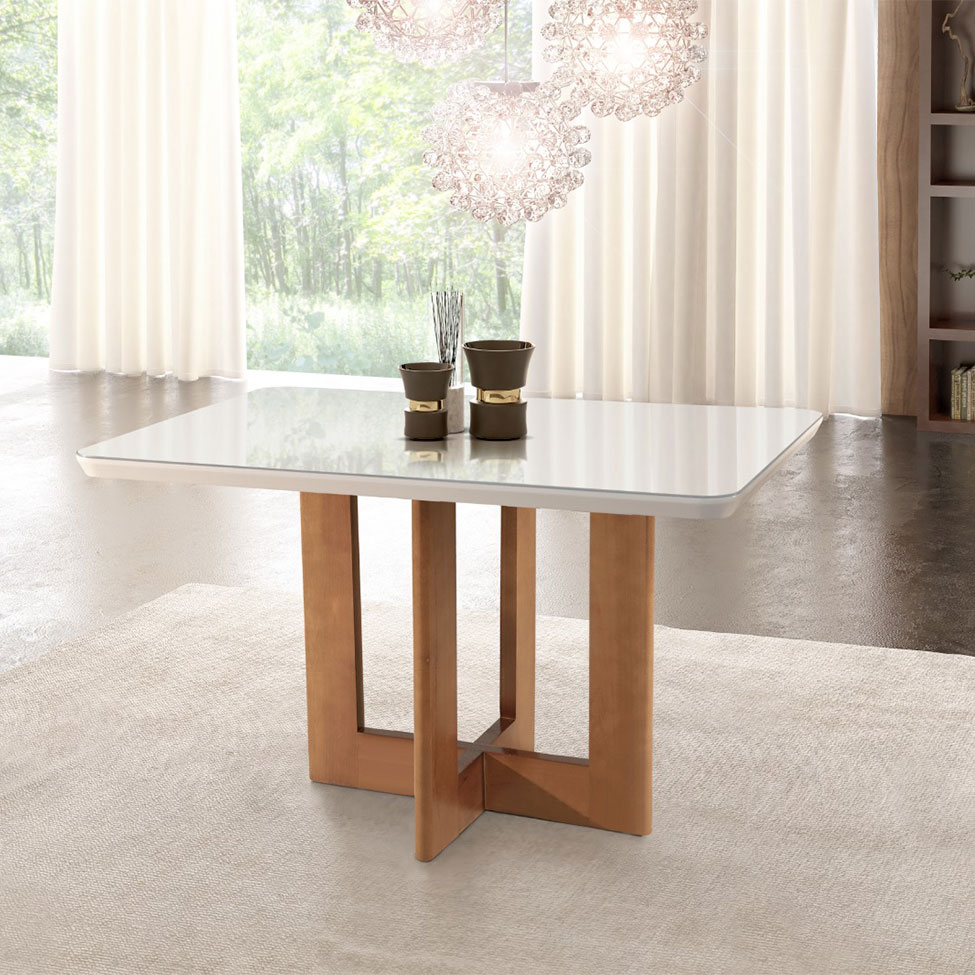 Mesa de vidro para cozinha