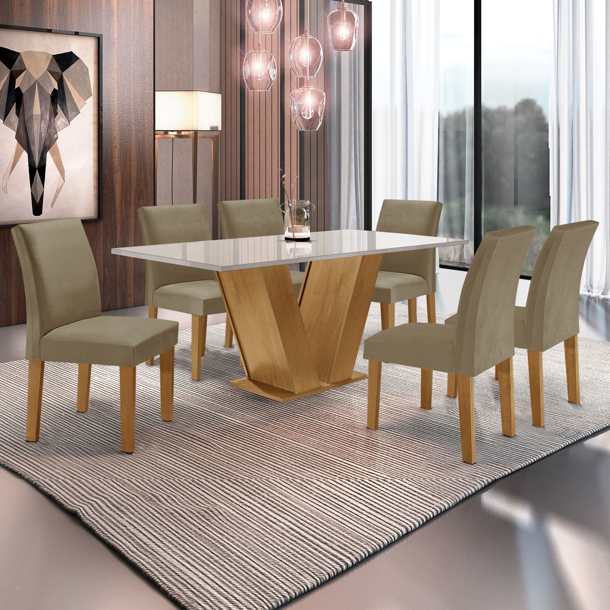 Mesa de vidro para sala de jantar