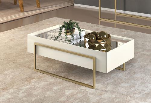 ideias de decoração com mesa espelhada para sala pequena