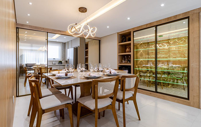 mesa espelhada redonda vs retangular qual a melhor