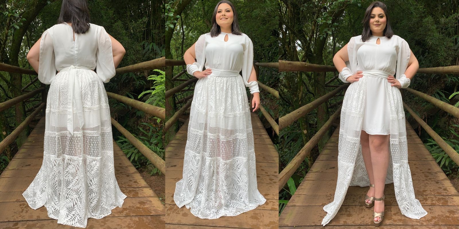 modelos de vestidos midi para casamento civil com renda