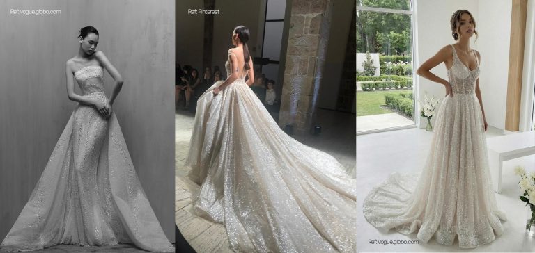 modelos vestido noiva dourado luxo 2026