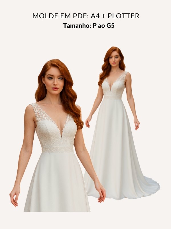 molde vestido noiva simples vs vestido noiva com renda