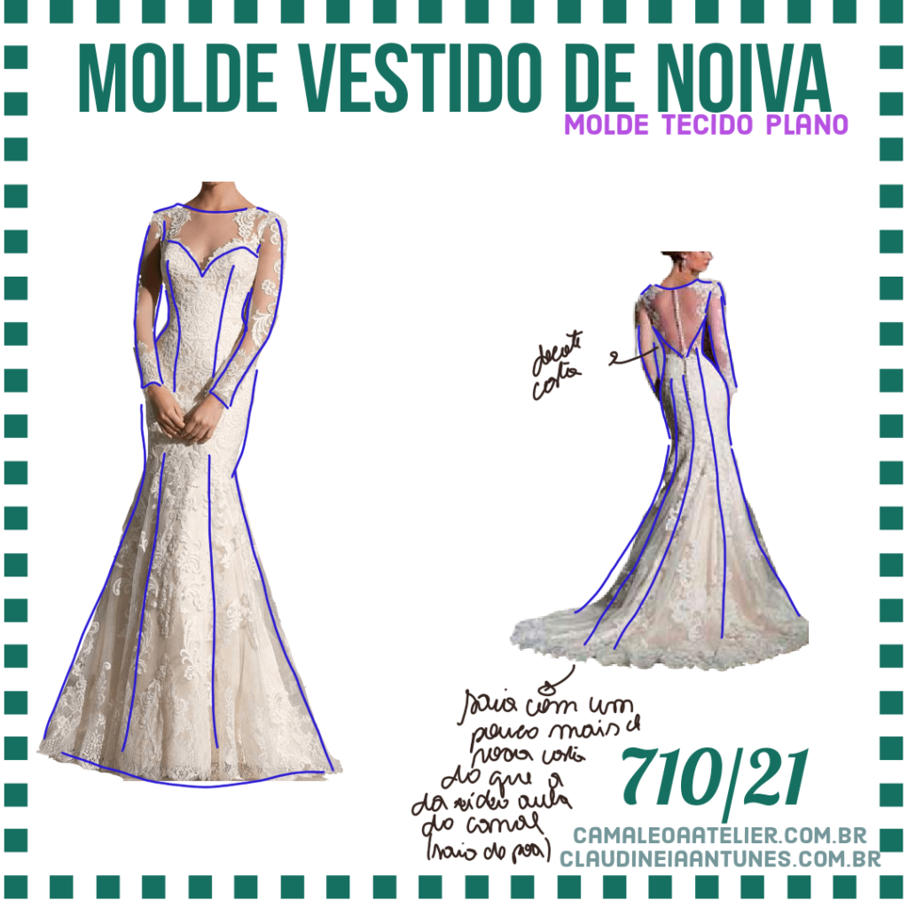 quanto custa um molde de vestido de noiva simples