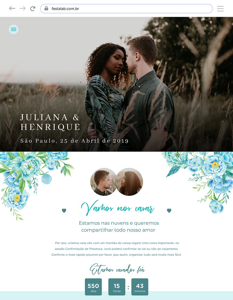 o que colocar no site do meu casamento