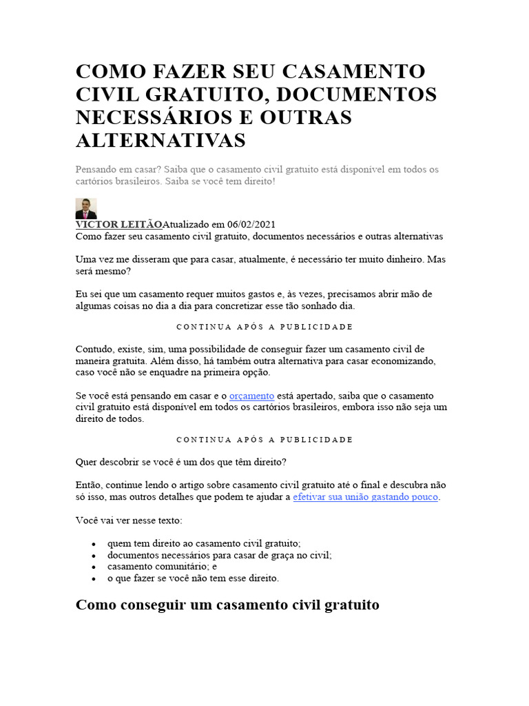 Prazos e Etapas do Processo de Habilitação para Casamento